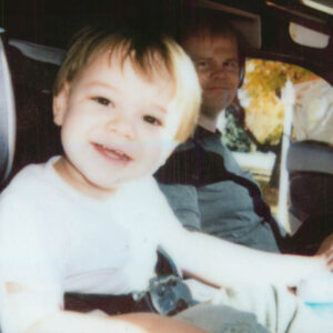 Little Ben about to go on a car ride with Dad